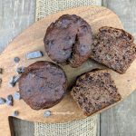 keto friendly banana chocolate chip muffins with nutella