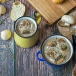 2 bowls of mushroom soup