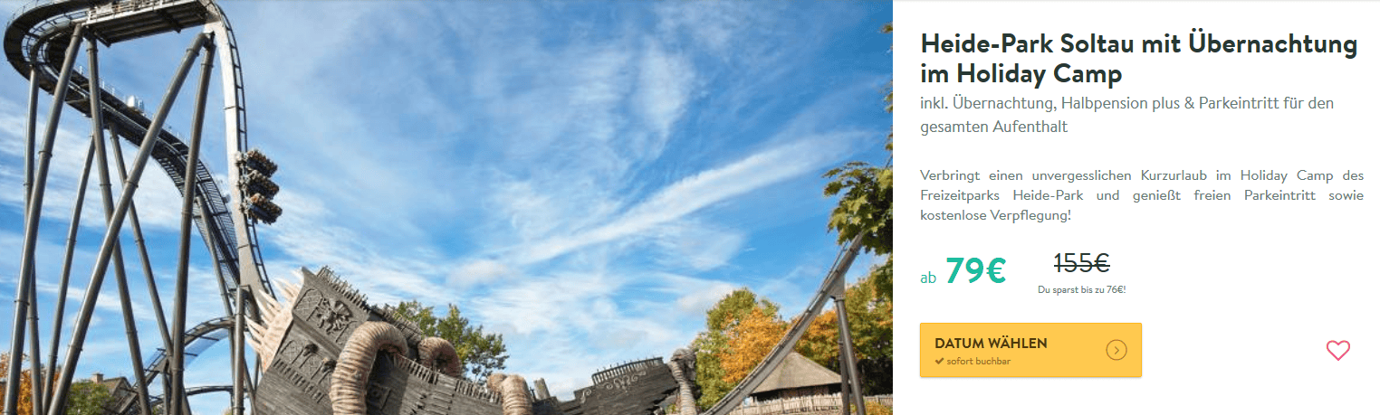 Screenshot Deal Heide Park mit Hotel ab 79,00€ Soltau Holiday Camp Screenshot Deal Heide Park mit Hotel ab 79,00€ Soltau Holiday Camp