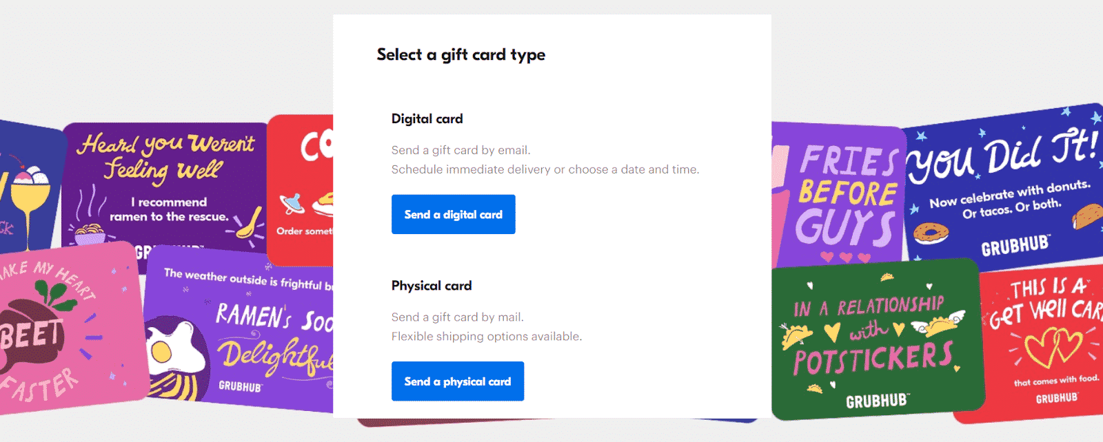 Grubhub gift card options