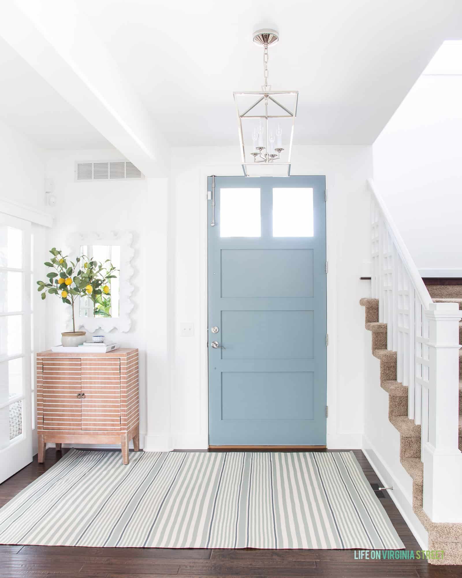 Blue gray front door