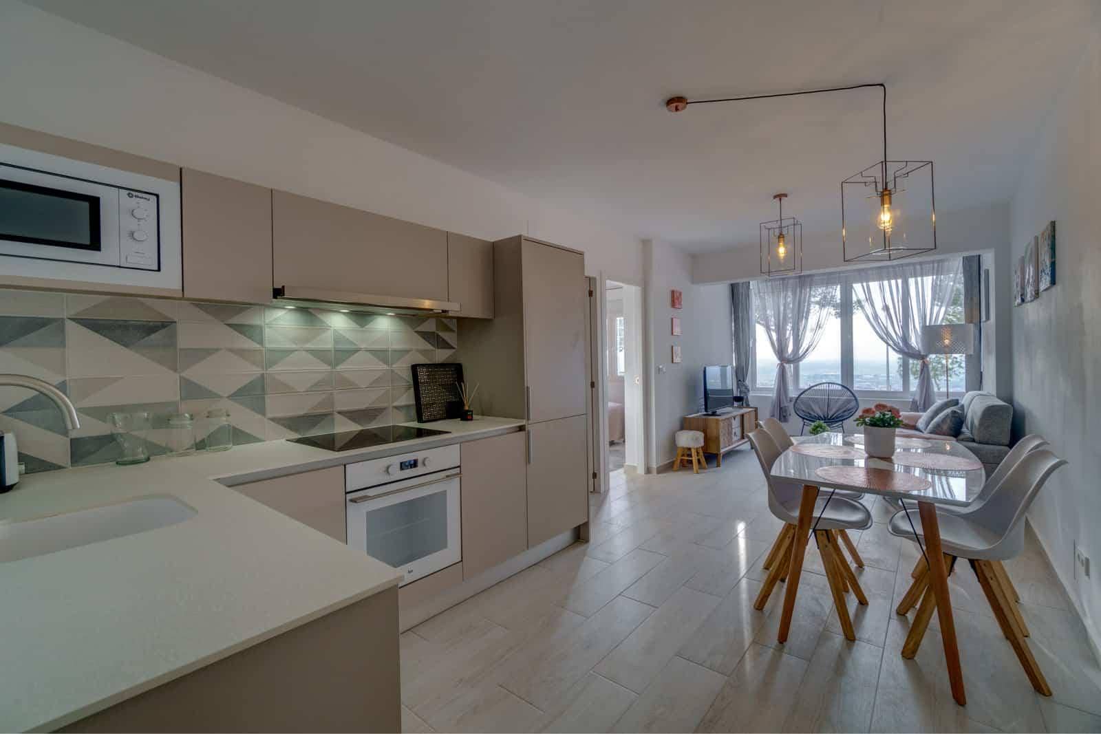 real estate interior photo of open plan kitchen