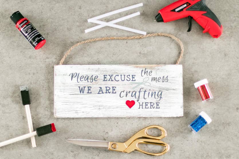 crafting quote wooden sign