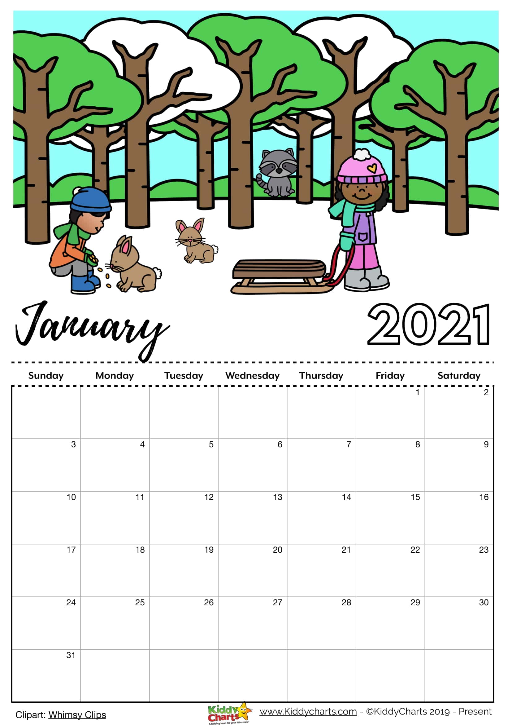 printable childrens calendar 2021 Free Printable 2021 Calendar Includes Editable Version printable childrens calendar 2021