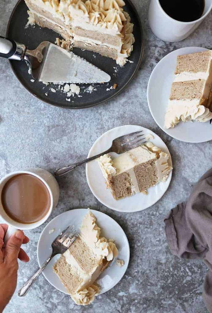 Delicious Pumpkin Spice Cake with maple brown sugar icing