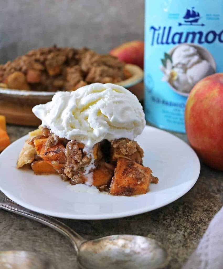 Delicious Apple Crumble Pie with butternut squash and Tillamook For Dessert
