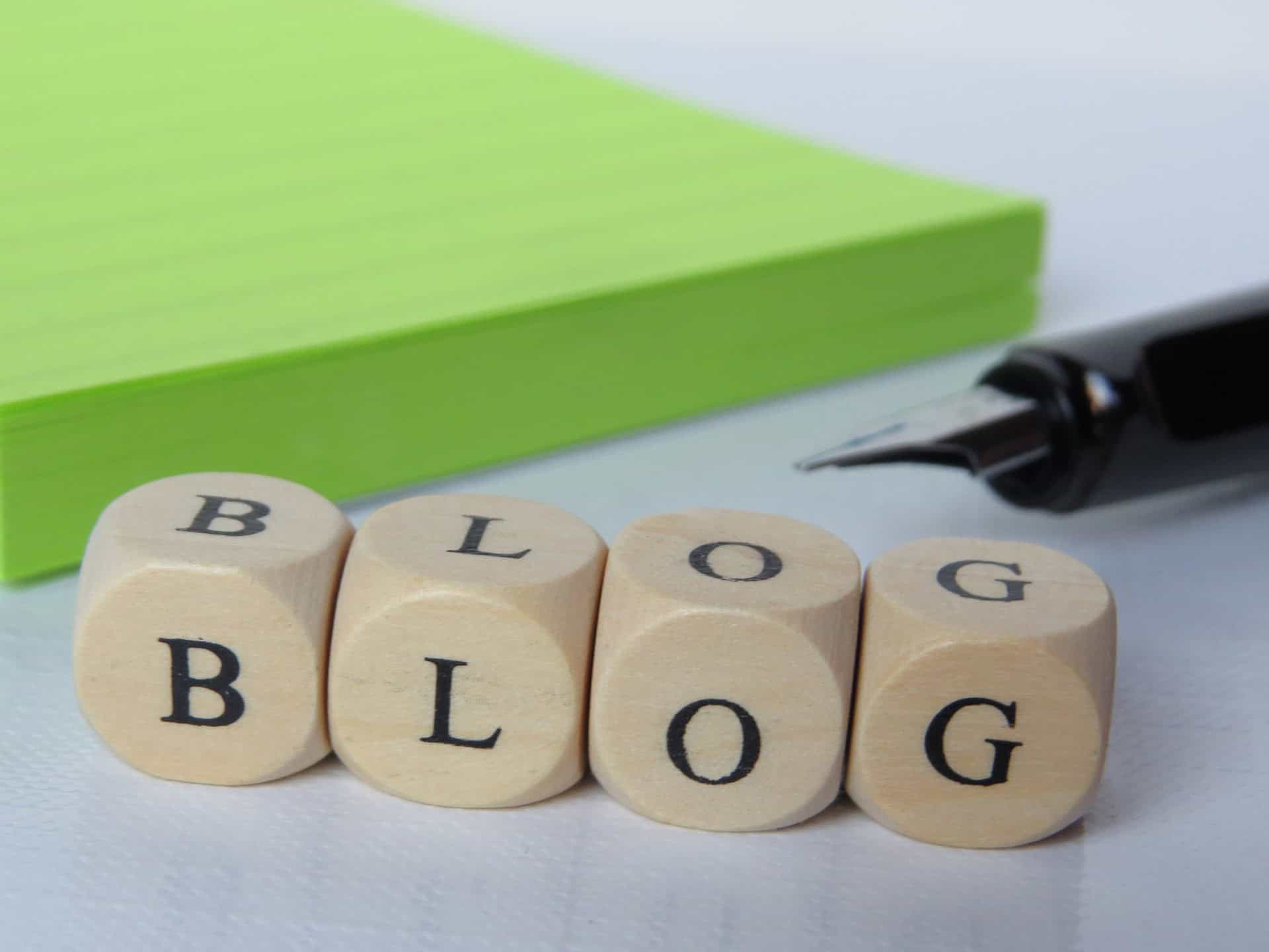 blog written on wooden blocks