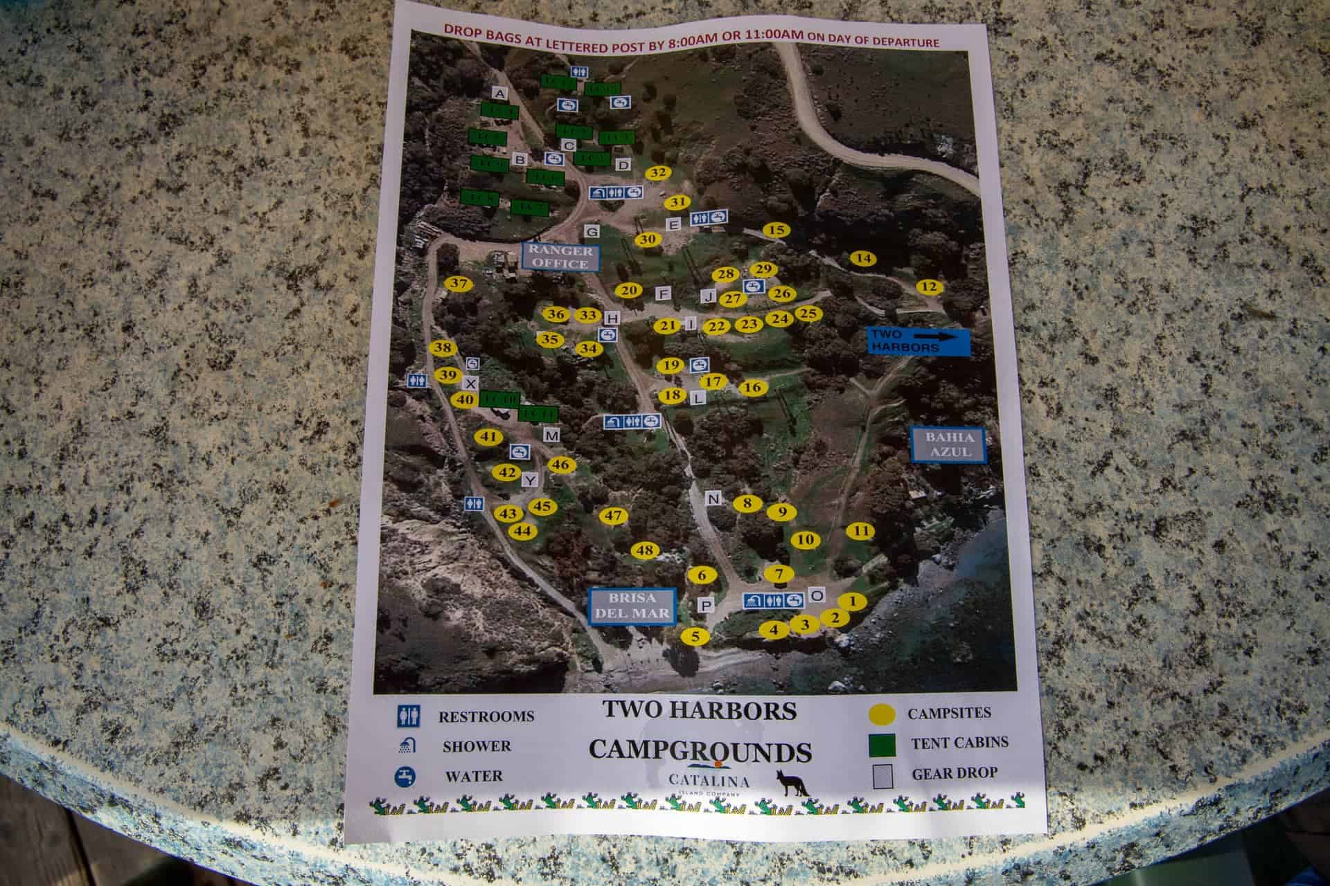 Trans Catalina Trail Backpacking - California Trans Catalina Trail Backpacking 83 Two Harbors Campground Map
