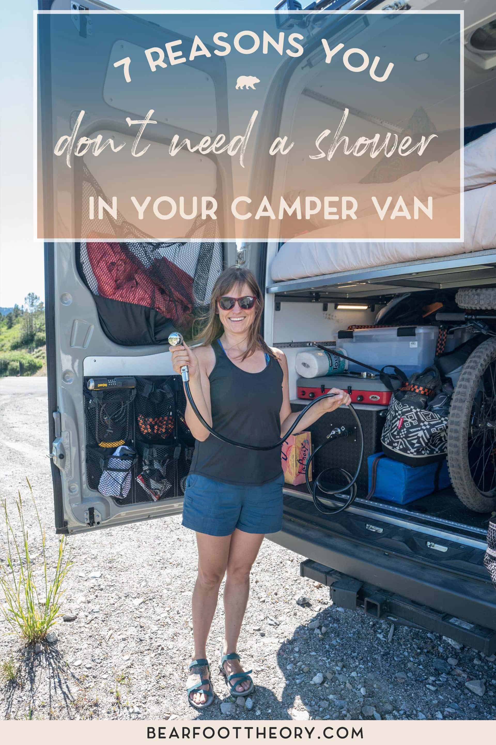 Having a shower in your camper van sounds nice, but it's expensive and unnecessary. Here are 7 reasons you don't need a shower in your converted van.