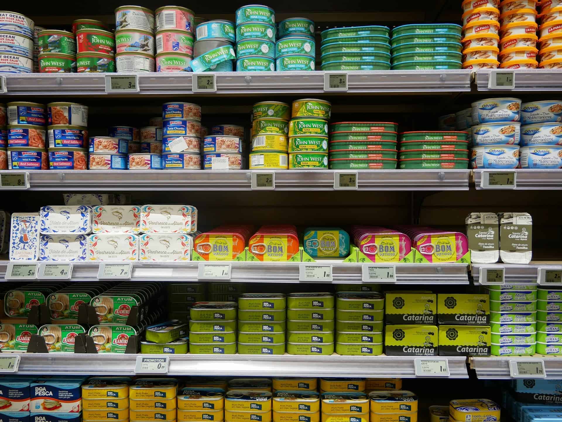 shelf of food