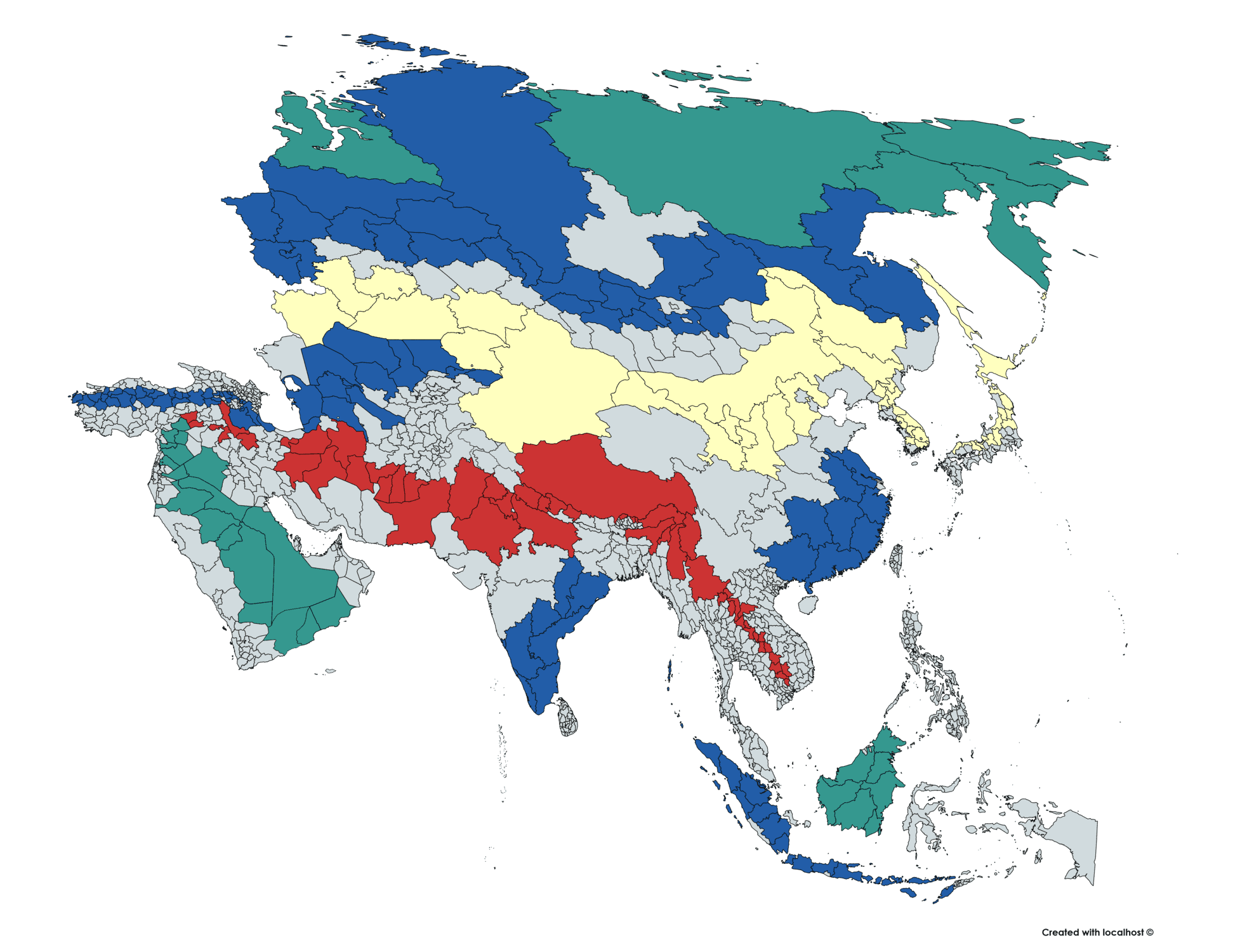 asia subdivisions map