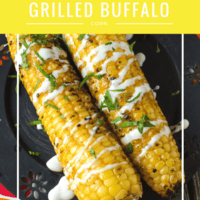 Grilled Buffalo Corn with Ranch Drizzle