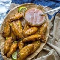 Spicy pineapple glazed air fryer chicken wings