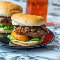 hamburger on a plate