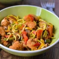 cajun chicken in green bowl