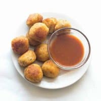 cheese balls in a white plate