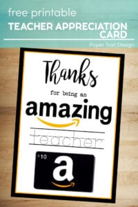 Teacher Appreciation Amazon Card Paper Trail Design