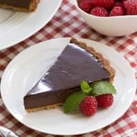 Ganache Topped Chocolate Tart - a buttery crust with an exquisite chocolate filling topped with ganache