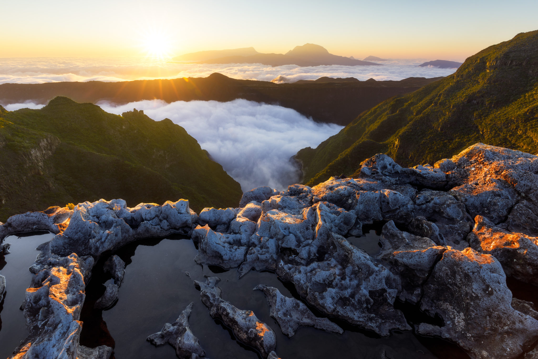 Sonnenuntergang auf La Réunion