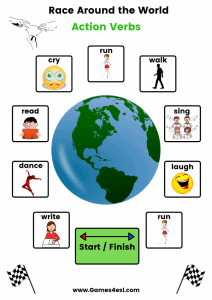 Action Verbs Board Game