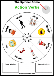 Action Verbs Board Game
