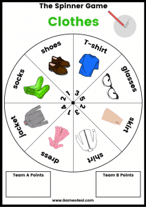 ESL Board Game - Clothes