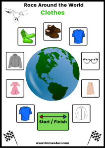 ESl Board Game - Clothes