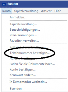 Verifizierung Plus500 Kontoverwaltung