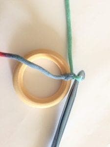 picture of sl st on wood ring teether