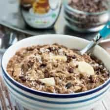 Almond butter chocolate oatmeal