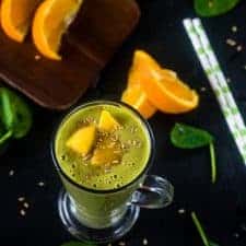 Orange mango green smoothie