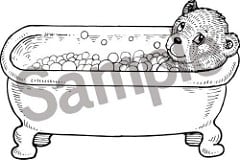 bathing bear coloring sheet