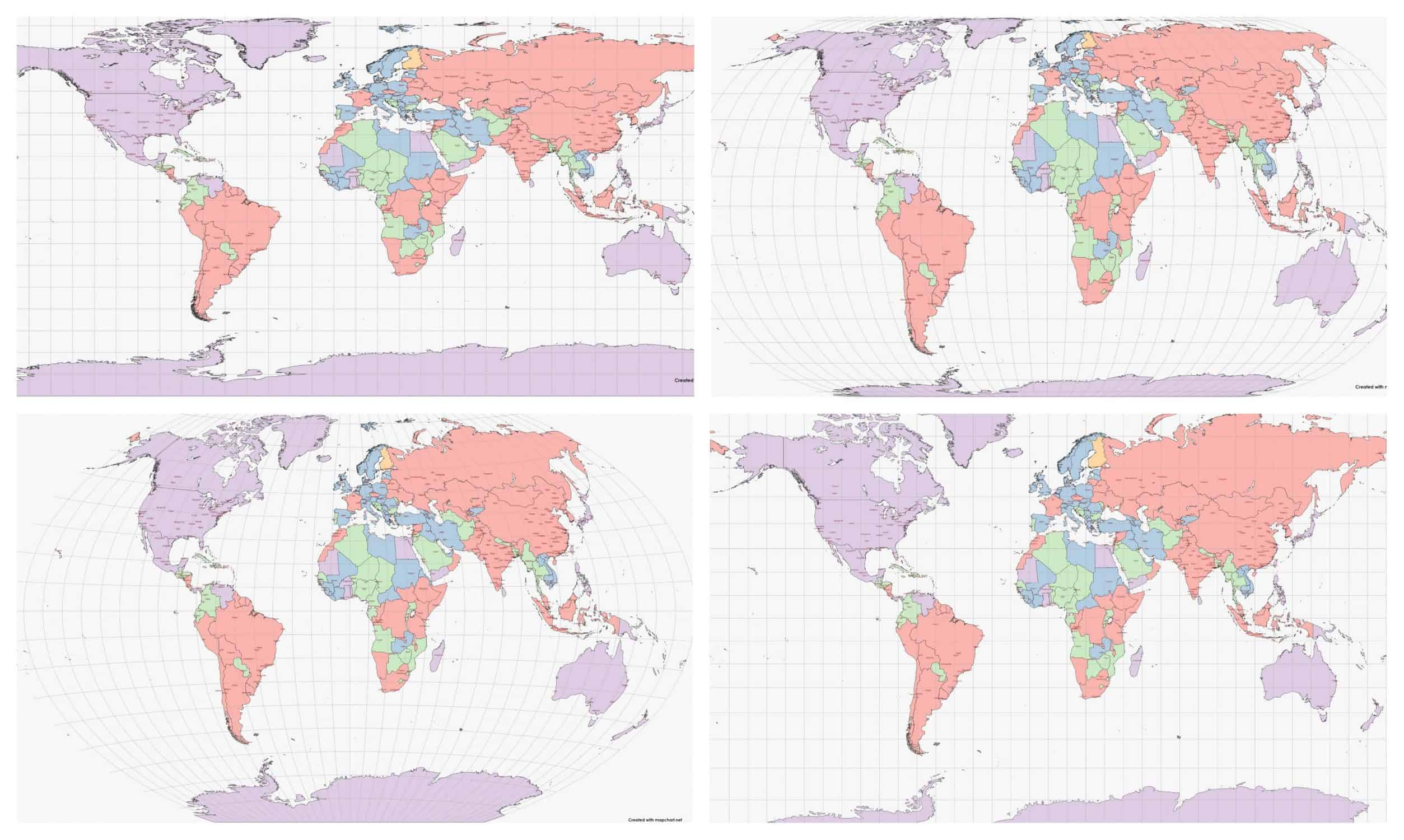 four_map_projections