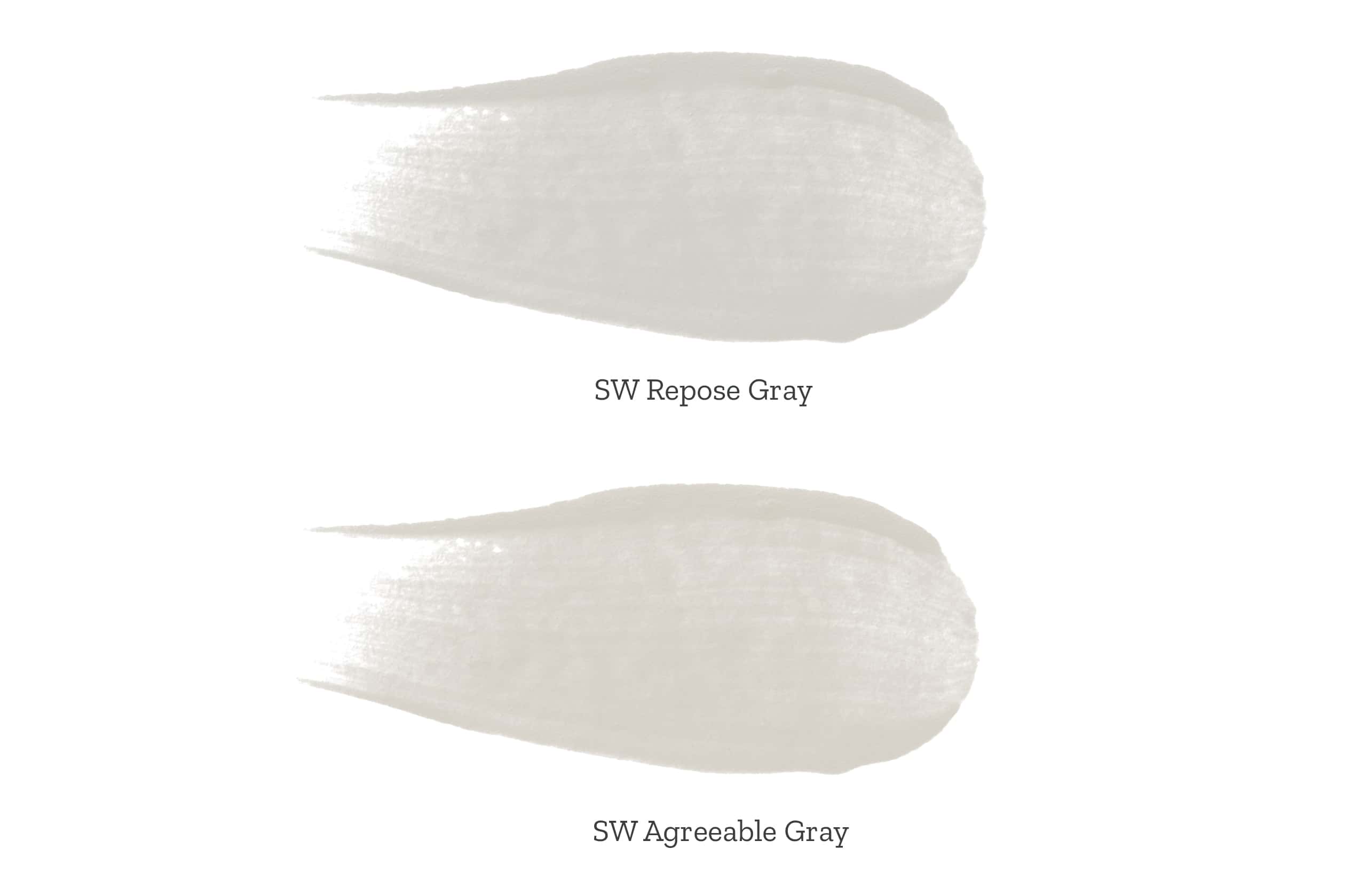 repose gray vs agreeable gray, side by sideå