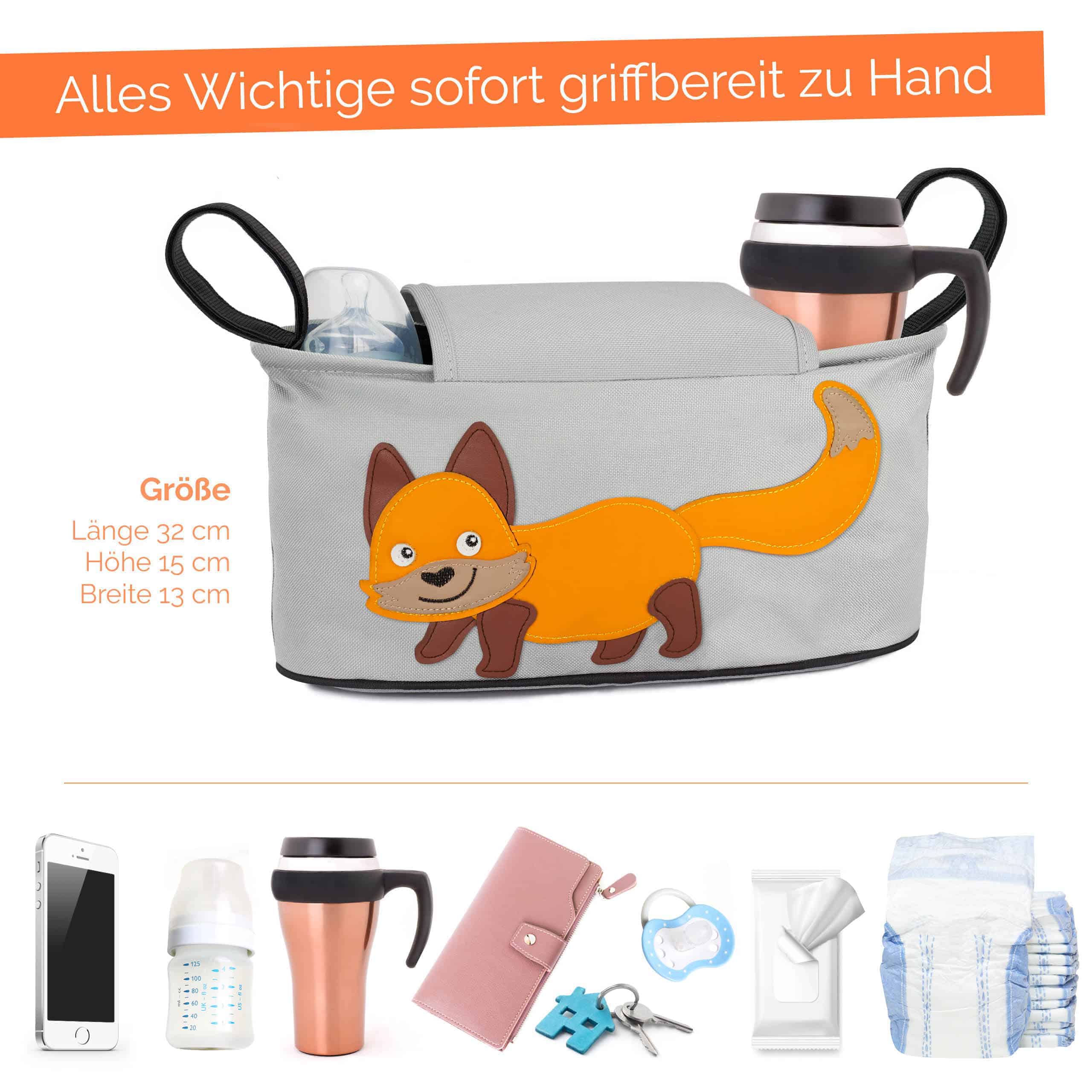 Glückswolke Kinderwagen Organizer Fuchs Tasche Buggy