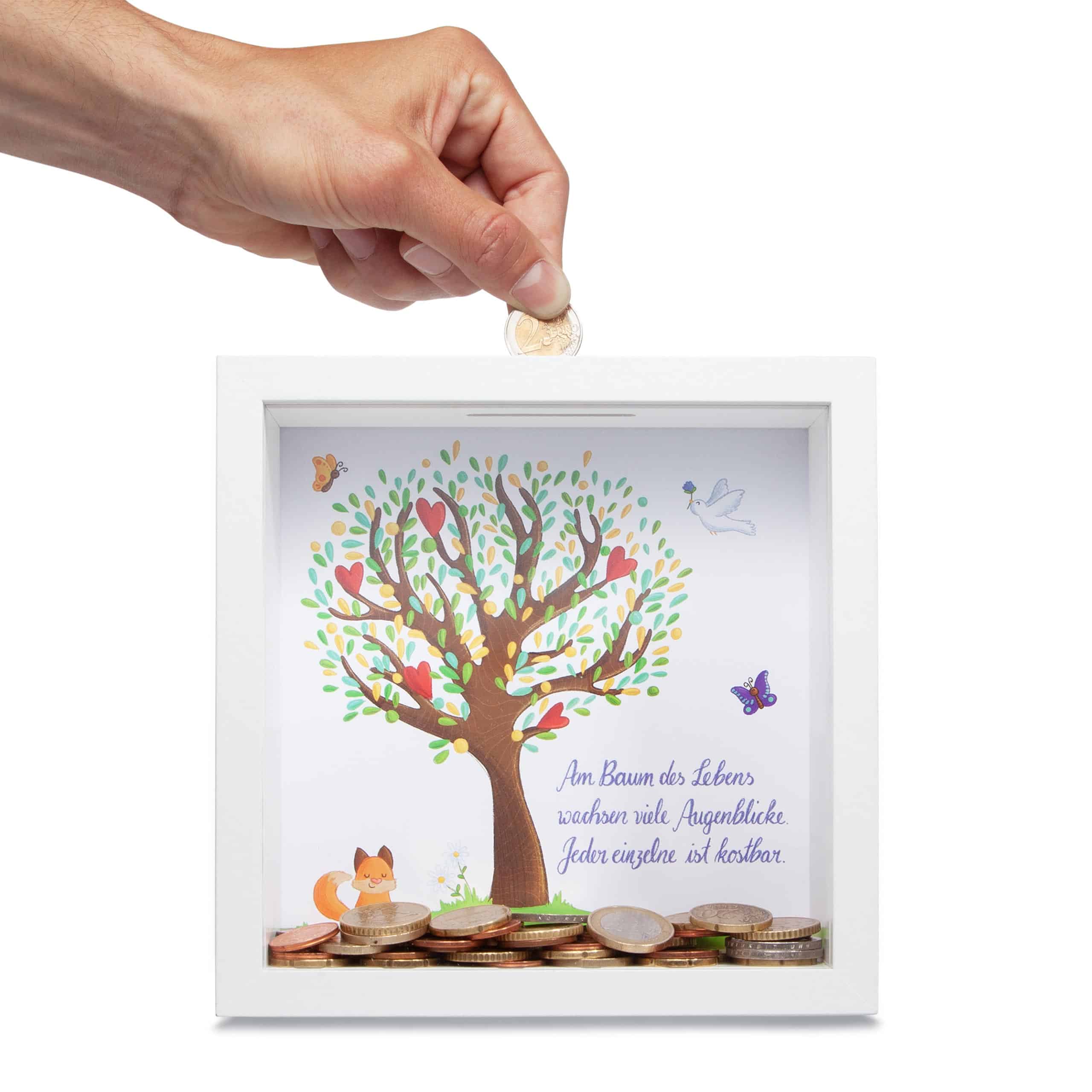Bild_3 - Glückswolke Spardose Taufe 3D Bilderrahmen befüllen Taufgeschenk Lebensbaum Glückswolke Geldgeschenk Geschenk Taufe Konfirmation Kommunion