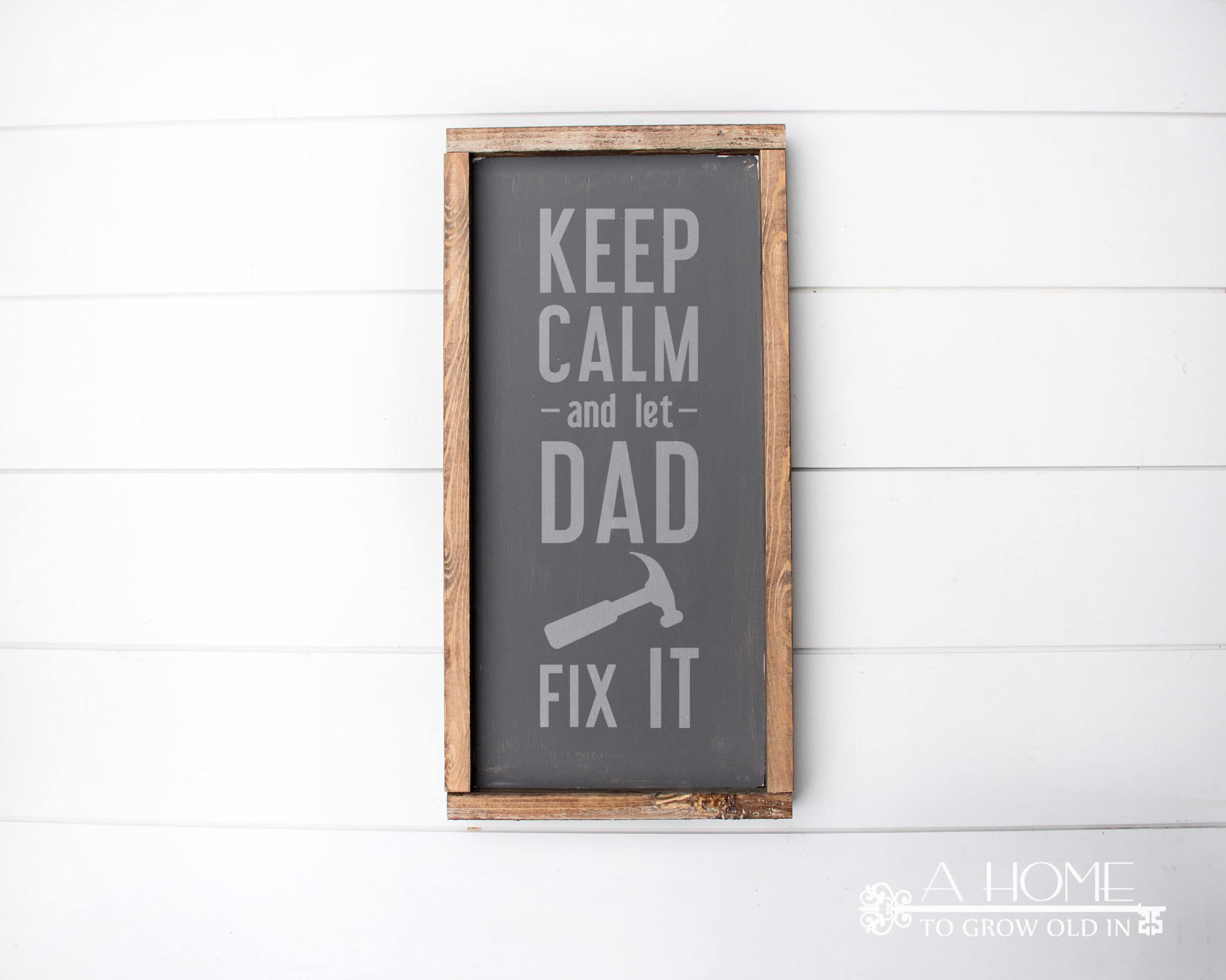 Keep calm Father's Day SVG file on a sign
