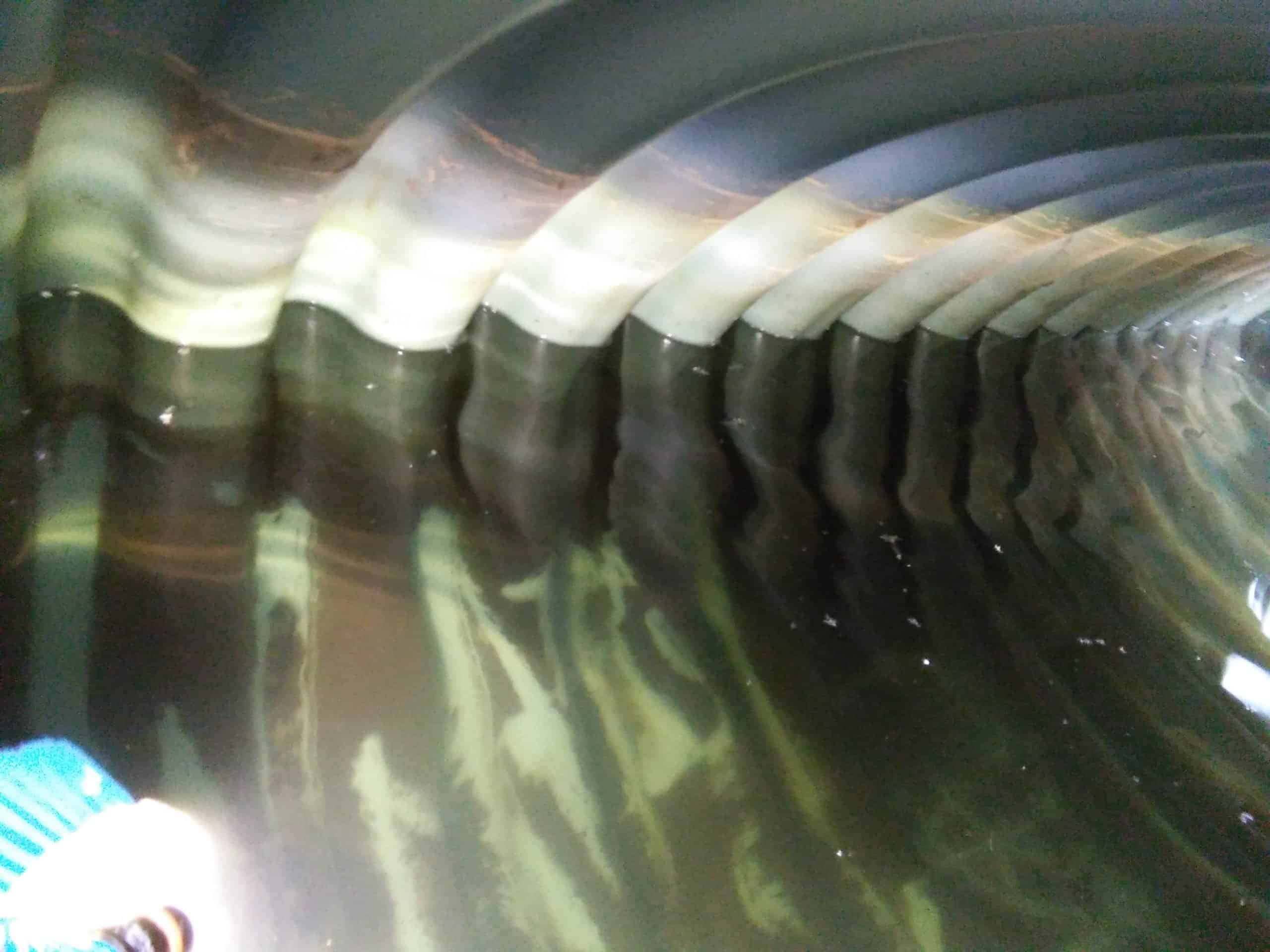 dirty ribbed cistern