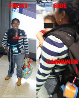 International travel with a toddler, babywearing in the airport