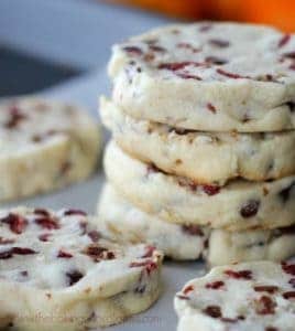 Holiday Cranberry Orange Shortbread Cookies