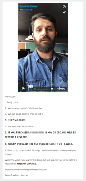 Example of an honest email