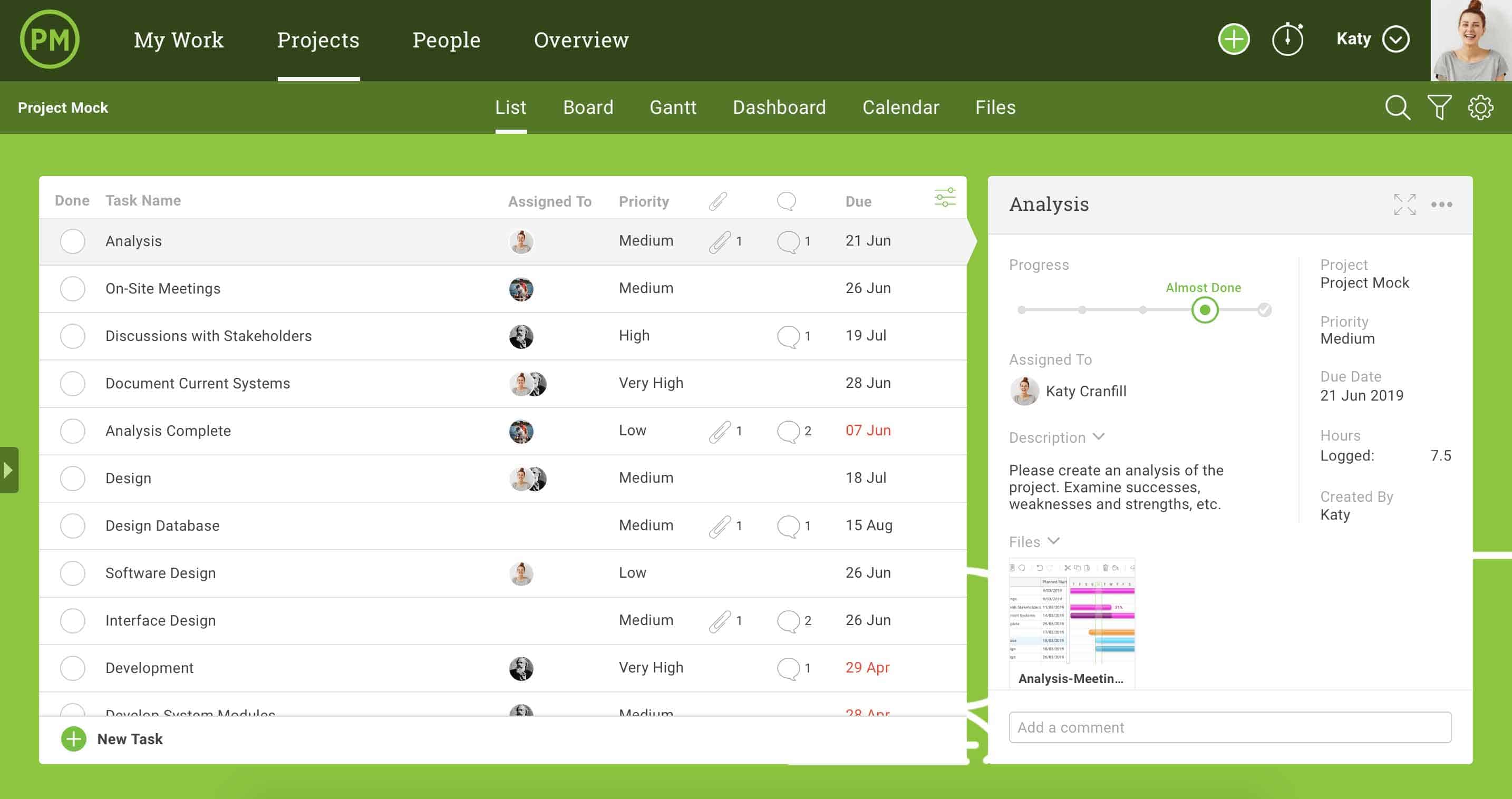 herramienta de lista de tareas en ProjectManager.com