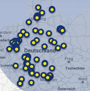 ING: Geld einzahlen: Kostenlos möglich bei allen 100 Reisebanken in Deutschland. Bildquelle: Screenshot der Reisebank Standortsuche