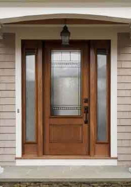 Novatech Fibreglass Entry Door Orleans Style Oak wood grain chanelle main glass, niagara sidelights Novatech Fibreglass Entry Door Orleans Style Oak wood grain chanelle main glass, niagara sidelights