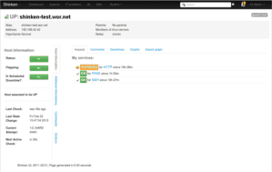 Detail-Ansicht eines Hosts in der Shinken UI shinken-ui