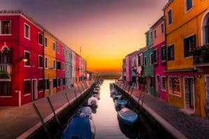 burn colorful Venice