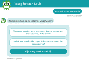 Een chatbot voor vragen over het coronavirus
