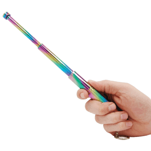 Plasma Expandable Steel Baton Extended In Hand | New Dominion Security Plasma Expandable Steel Baton Extended In Hand