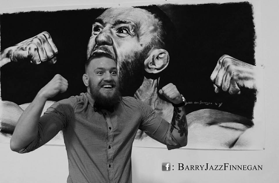 Beyond Fan Art: Check out this Conor McGregor portrait done in charcoal by Barry Finnegan