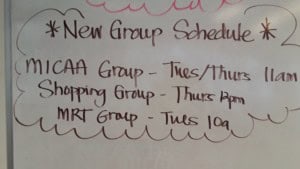 New Group Schedule: MICAA, Shopping, MRT